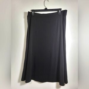 Fashion Bug black silky pull-on midi skirt women's L  #1983
